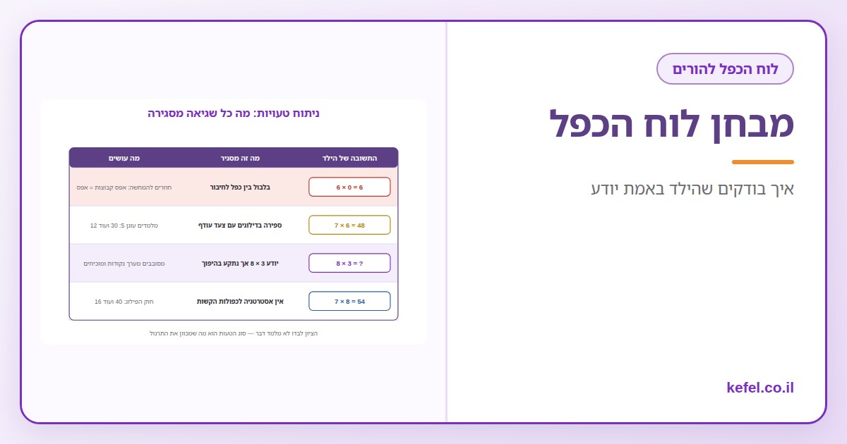 Read more about the article מבחן לוח הכפל: איך בודקים שהילד באמת יודע